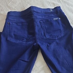 7 For All Mankind Blue Skinny Jeans Size 30